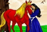 العاب تلوين الاميرة باربي وحصانها الجميل